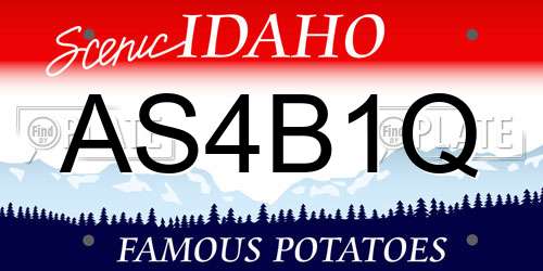 AS4B1Q Idaho License Plate