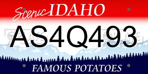 AS4Q493 Idaho License Plate