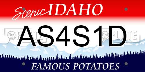 AS4S1D Idaho License Plate