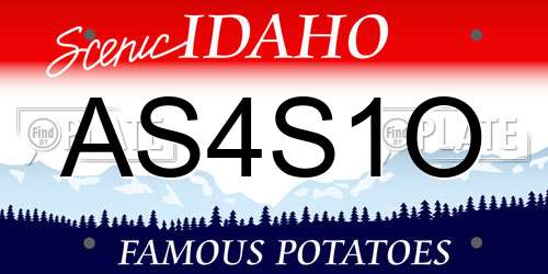 AS4S1O Idaho License Plate