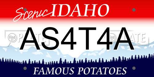 AS4T4A Idaho License Plate