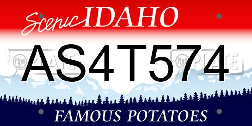 AS4T574 Idaho License Plate