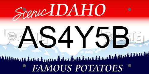 AS4Y5B Idaho License Plate