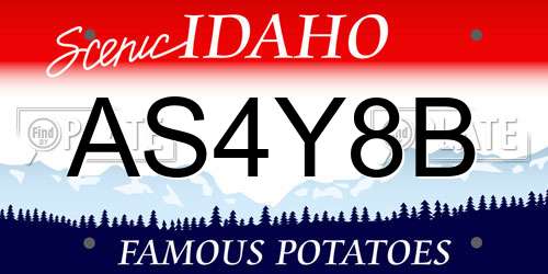 AS4Y8B Idaho License Plate