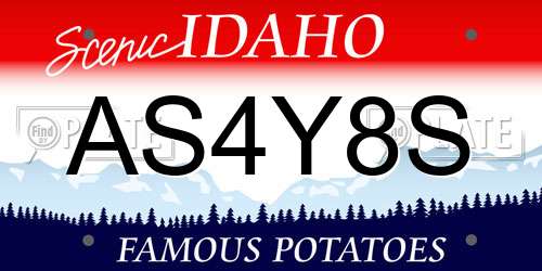 AS4Y8S Idaho License Plate