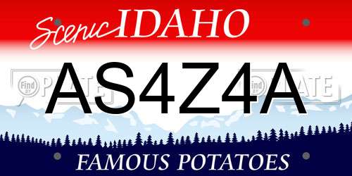 AS4Z4A Idaho License Plate