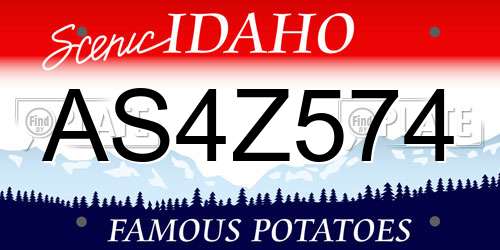 AS4Z574 Idaho License Plate