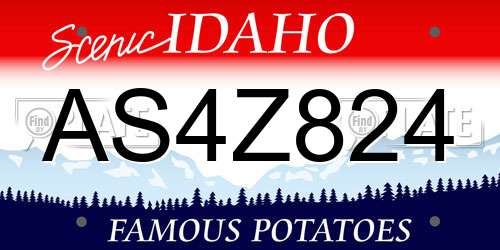 AS4Z824 Idaho License Plate