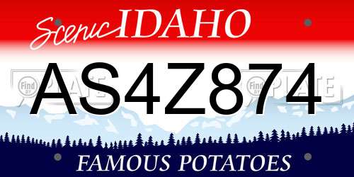 AS4Z874 Idaho License Plate