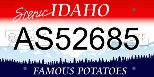 AS52685 Idaho License Plate