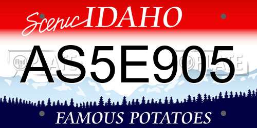 AS5E905 Idaho License Plate