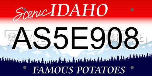 AS5E908 Idaho License Plate