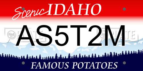 AS5T2M Idaho License Plate