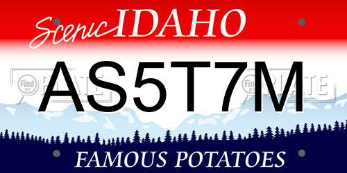AS5T7M Idaho License Plate