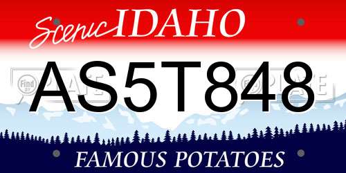 AS5T848 Idaho License Plate