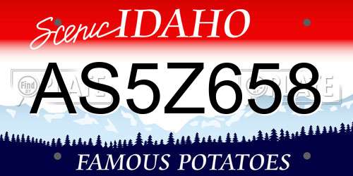 AS5Z658 Idaho License Plate