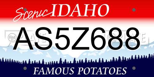 AS5Z688 Idaho License Plate