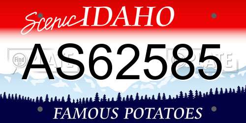 AS62585 Idaho License Plate