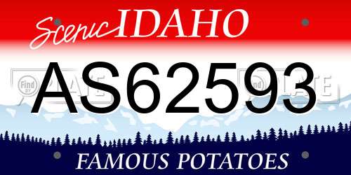AS62593 Idaho License Plate