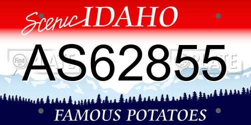 AS62855 Idaho License Plate