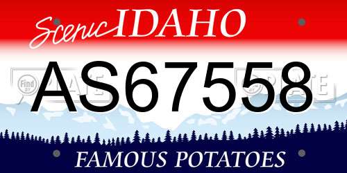 AS67558 Idaho License Plate