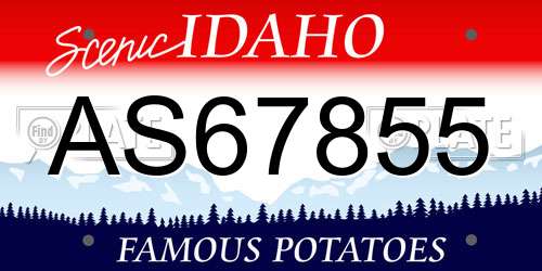 AS67855 Idaho License Plate