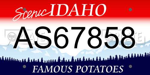 AS67858 Idaho License Plate