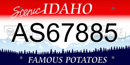 AS67885 Idaho License Plate