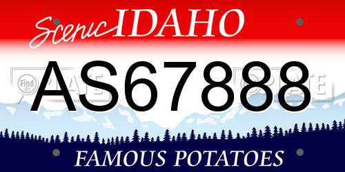 AS67888 Idaho License Plate