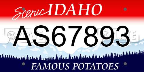 AS67893 Idaho License Plate