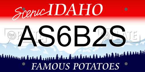 AS6B2S Idaho License Plate