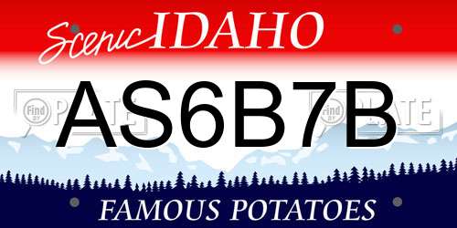 AS6B7B Idaho License Plate