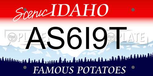 AS6I9T Idaho License Plate