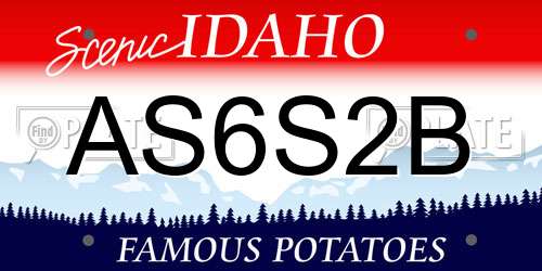 AS6S2B Idaho License Plate