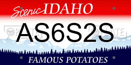 AS6S2S Idaho License Plate