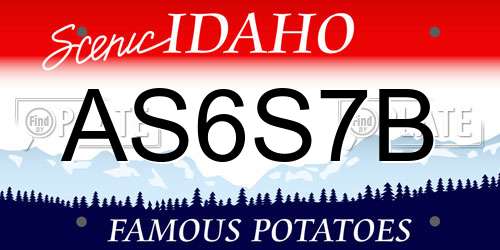 AS6S7B Idaho License Plate