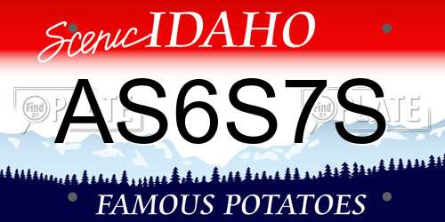 AS6S7S Idaho License Plate