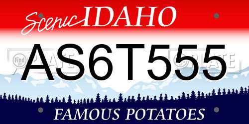 AS6T555 Idaho License Plate
