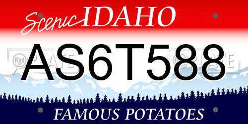 AS6T588 Idaho License Plate