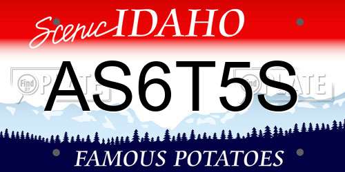 AS6T5S Idaho License Plate
