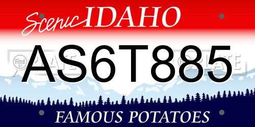AS6T885 Idaho License Plate