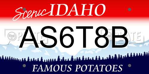 AS6T8B Idaho License Plate