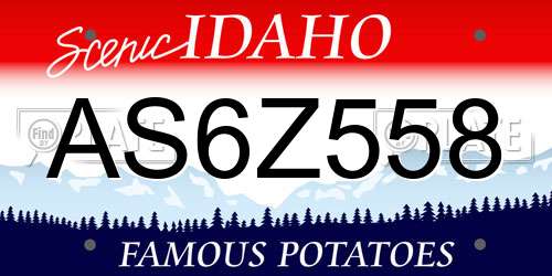 AS6Z558 Idaho License Plate