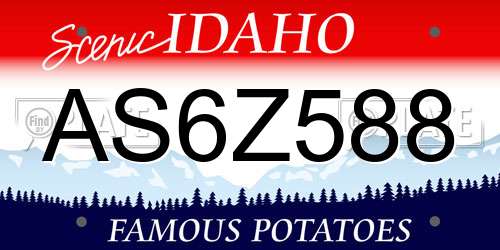 AS6Z588 Idaho License Plate