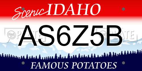 AS6Z5B Idaho License Plate