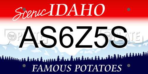 AS6Z5S Idaho License Plate
