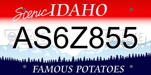 AS6Z855 Idaho License Plate