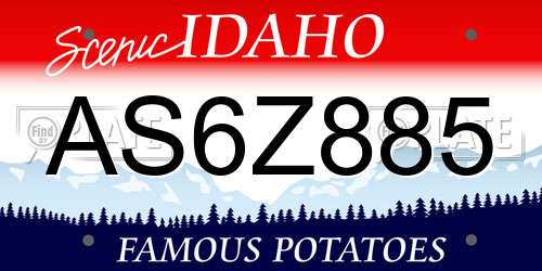 AS6Z885 Idaho License Plate