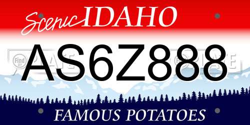 AS6Z888 Idaho License Plate