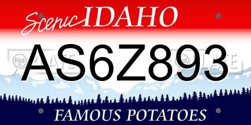 AS6Z893 Idaho License Plate